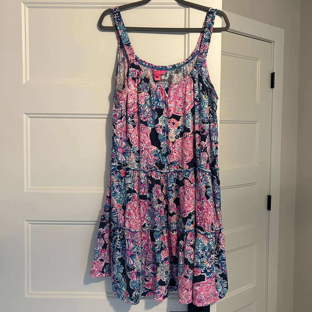 GUC Lilly Pulitzer Loro High Tide Navy Dress Large